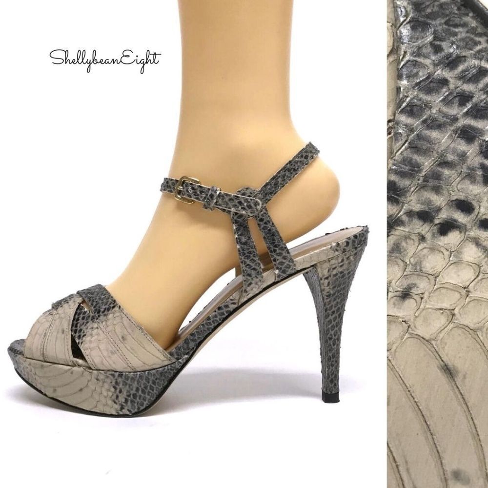 Stuart Weitzman Loop Thru Snake Sandals Heels 8.5 - image 1